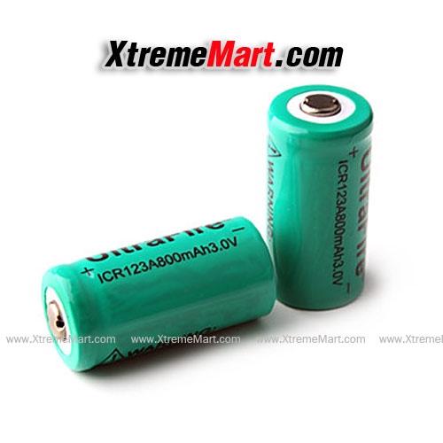 แบตเตอรี่ชาร์จ UltraFire ICR123A 800mah 3.0v Rechargeable Battery(ก้อนละ)