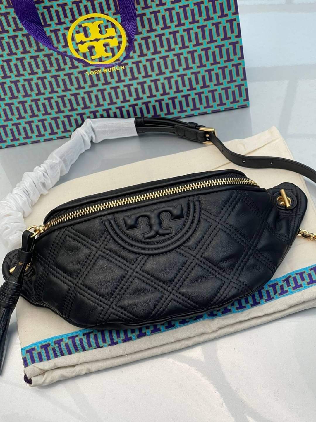 Tory Burch quilted effect belt bag (แอดไลน์ก่อนสั่งซื้อ)