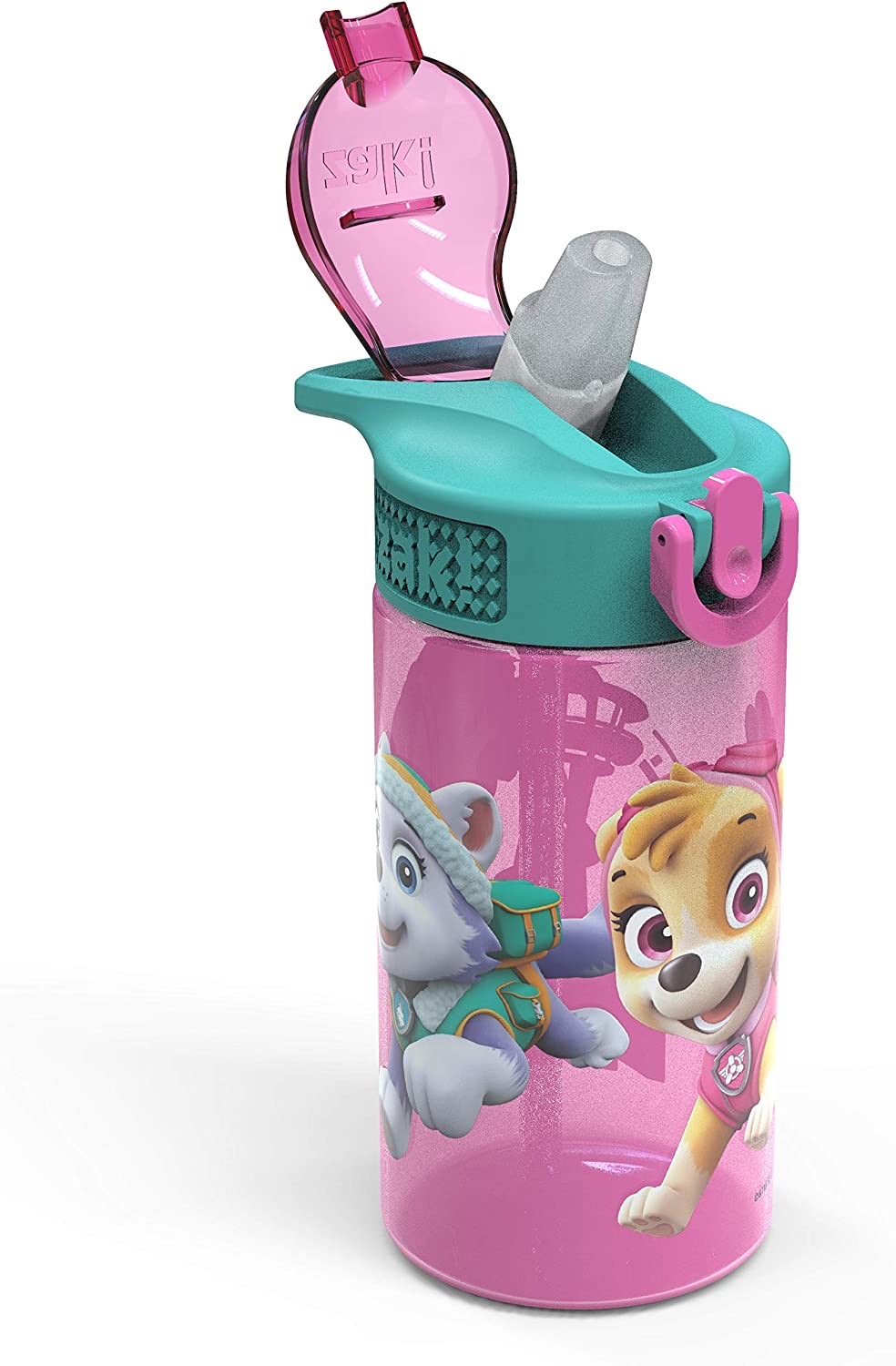 กระติกน้ำพร้อมหลอดดื่มสำหรับเด็ก Zak! Paw Patrol 16 Oz. Reusable Water Bottle with Straw (Pink)