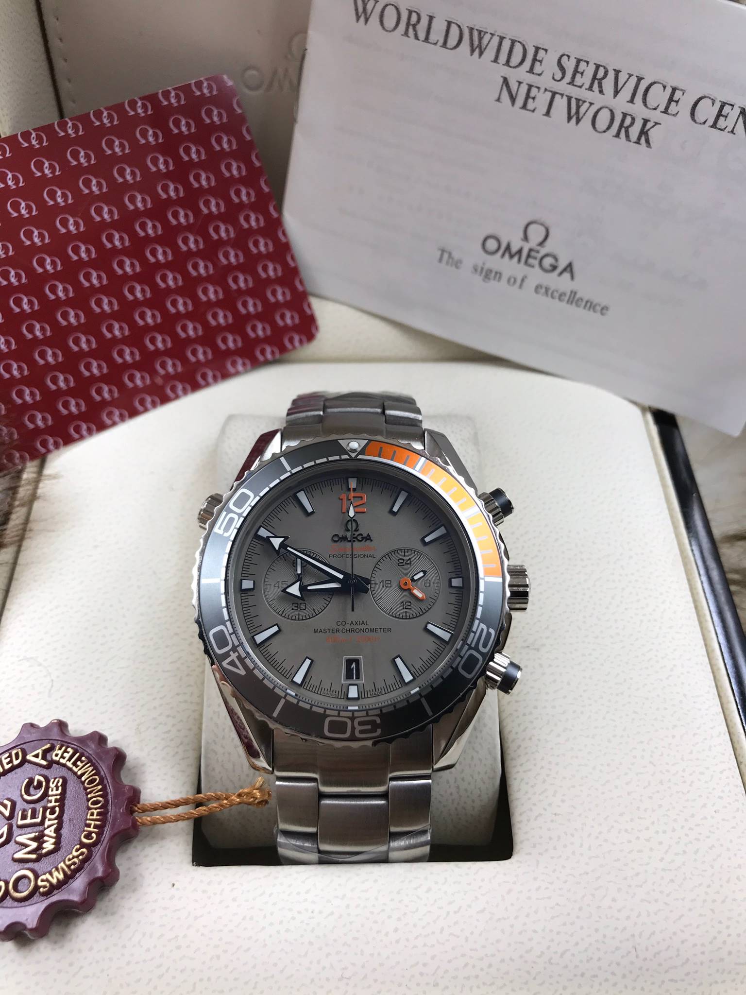 นาฬืกา Omega รุ่น Seamaster Planet Ocean Professinal สีเงิน งาน Mirror Swiss