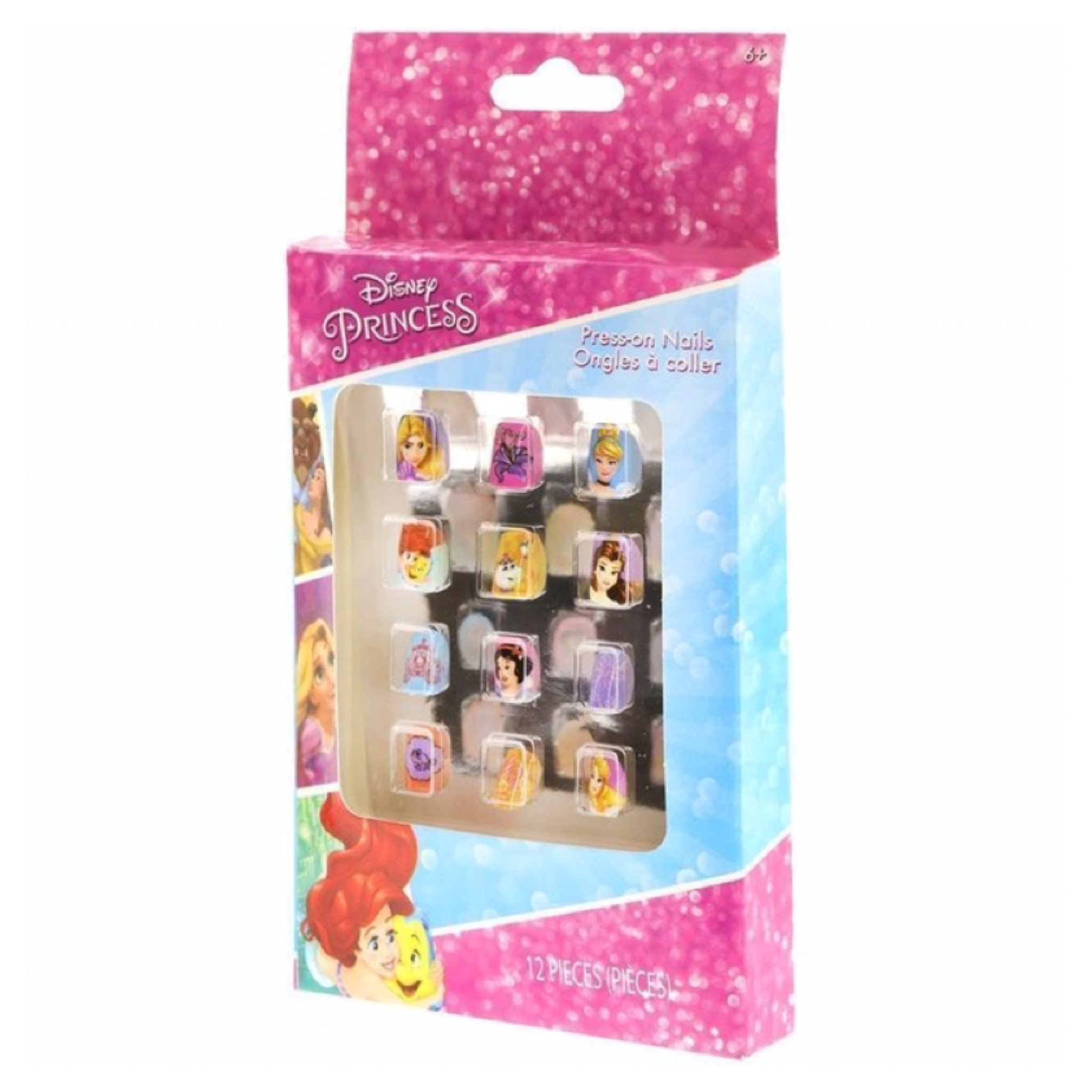 สติ๊กเกอร์เล็บเทียมสกรีนลายสำหรับเด็ก Townleygirl Disney Princess Press-On Nail (12 Pieces)