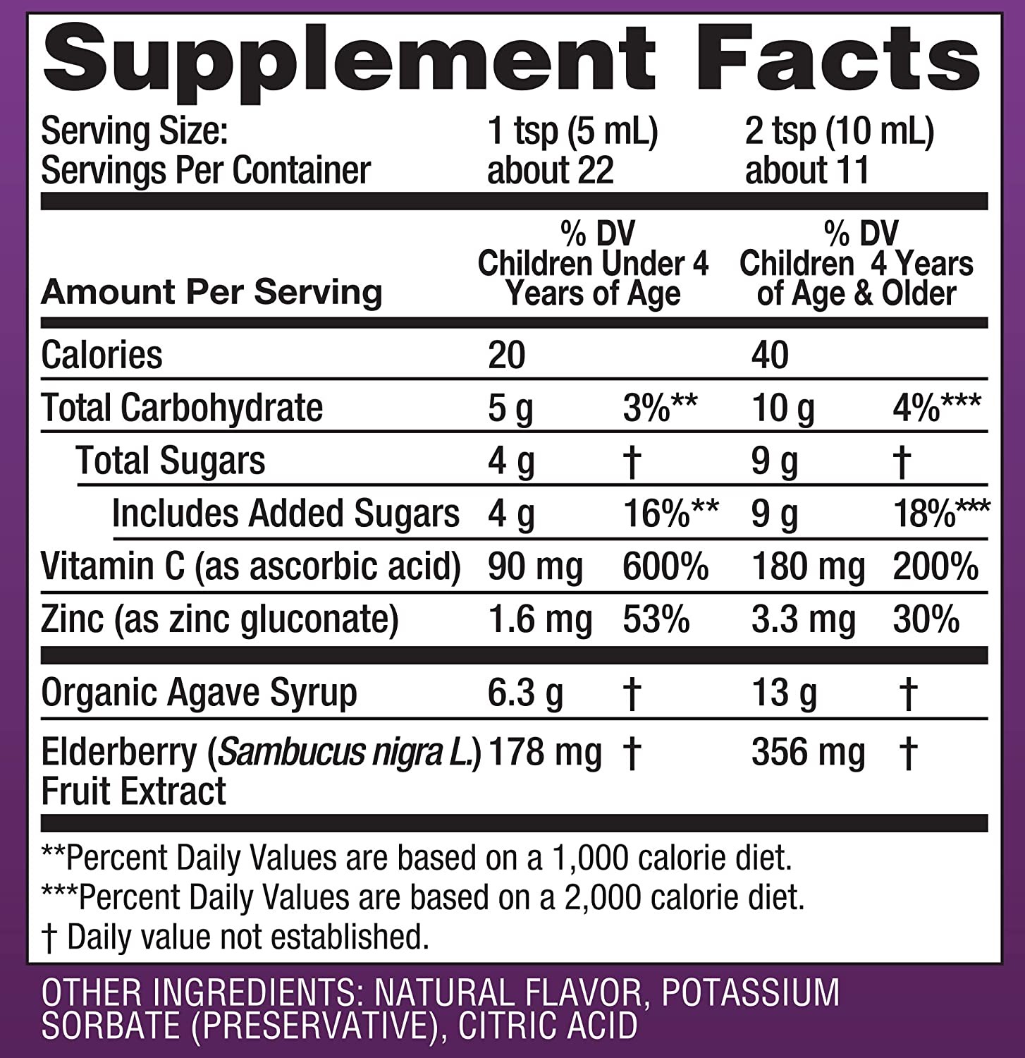 วิตามินเสริมสร้างภูมิคุ้มกันสำหรับเด็ก ZARBEE'S Naturals Black Elderberry Syrup Immune Support