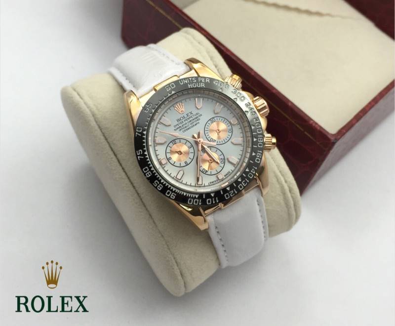 นาฬิกา Rolex สี Pink Gold สายหนังสีขาว สวยในแบบที่คุณชอบ