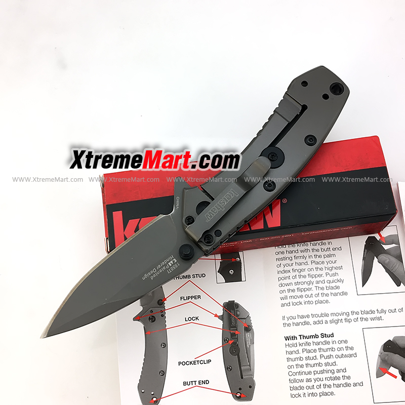 มีดพับ Kershaw 1555TI Stainless Steel Survival Folding Knife เล่มละ