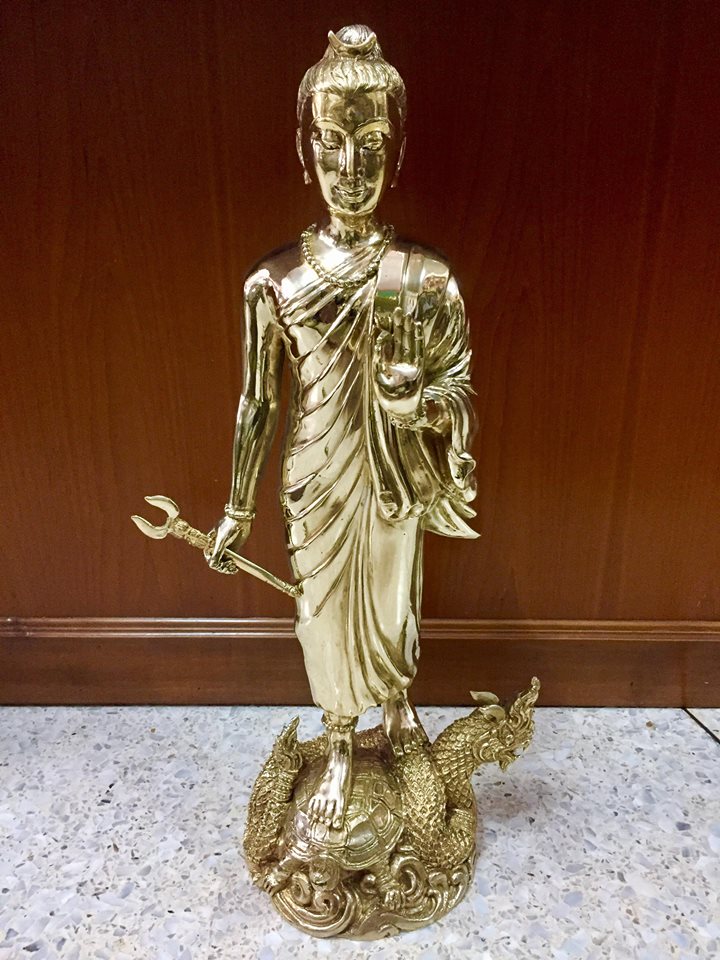 รูปหล่อ ท้าวมหาพรหมชินนะบัญจะระ เนื้อโลหะทองเหลืองขัดเงา สูง25นิ้ว (พระใหม่หล่อใหม่ ขายปลีก ขายส่ง)