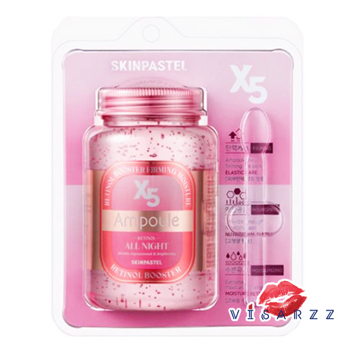 (ฉลากไทย กระปุกชมพู) Skinpastel X5 Ampoule Retinol All Night (Wrinkle Improvement & Brightening) 250mL สลิปปิ้งมาร์ค ช่วยฟื้นฟูผิวหน้า