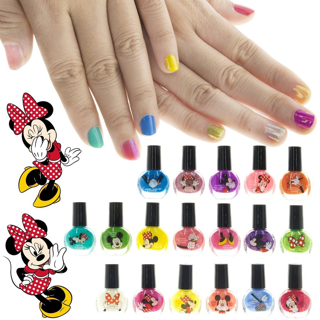 ชุดสีทาเล็บปลอดสารพิษสำหรับเด็ก TownleyGirl Minnie Mouse 18-Pack Nail Set
