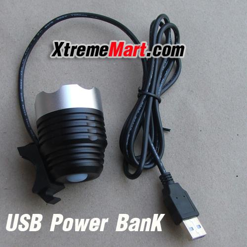 ไฟฉายติดจักรยาน Power Bank USB CREE XML XM L T6 1200 Lumen LED Cycle Bicycle Lamp Bike Light Headlamp Headlight Camping