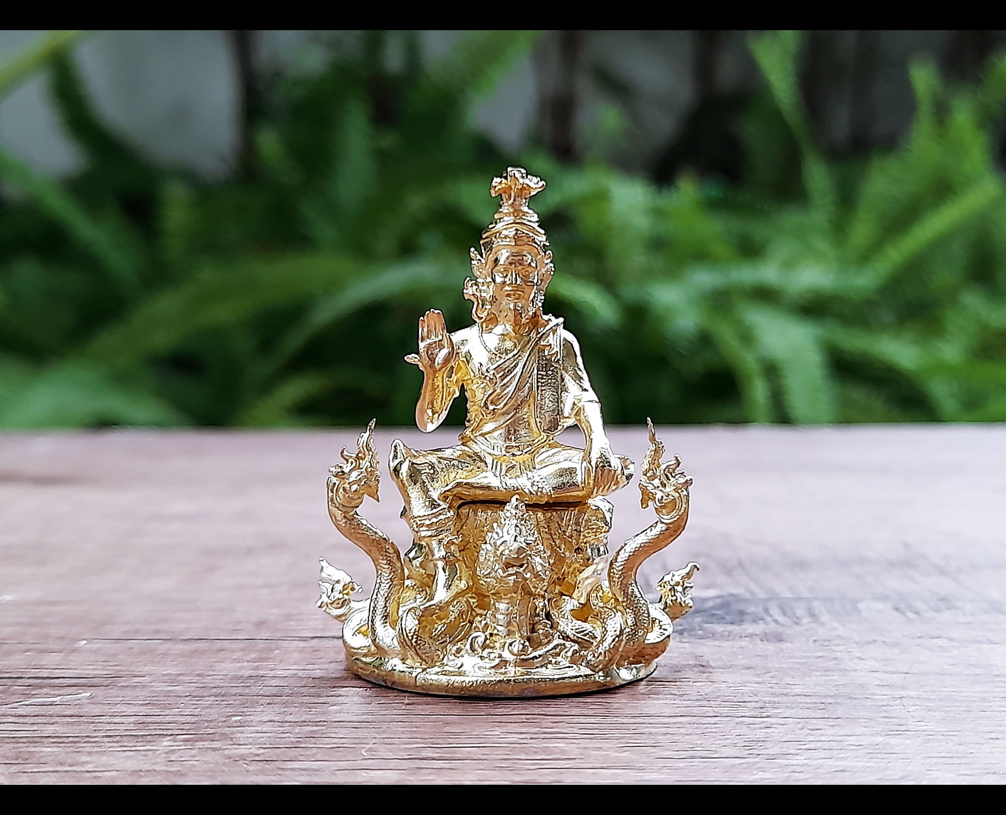 รูปหล่อ พ่อปู่ฤาษี พญานาค(ครูอาจารย์ของเหล่าสายพญานาค) เนื้อชุบทอง(ขนาดเล็กพกพา) ปี2564 - (เข้าพิธีบวงสรวงแล้ว) #รับประกันแท้