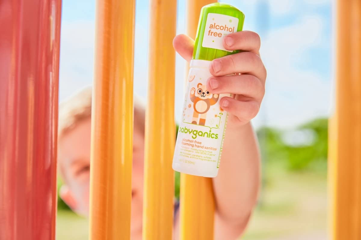 โฟมทำความสะอาดมือปลอดสารพิษ Babyganics On-The-Go Alcohol-Free Foaming Hand Sanitizer