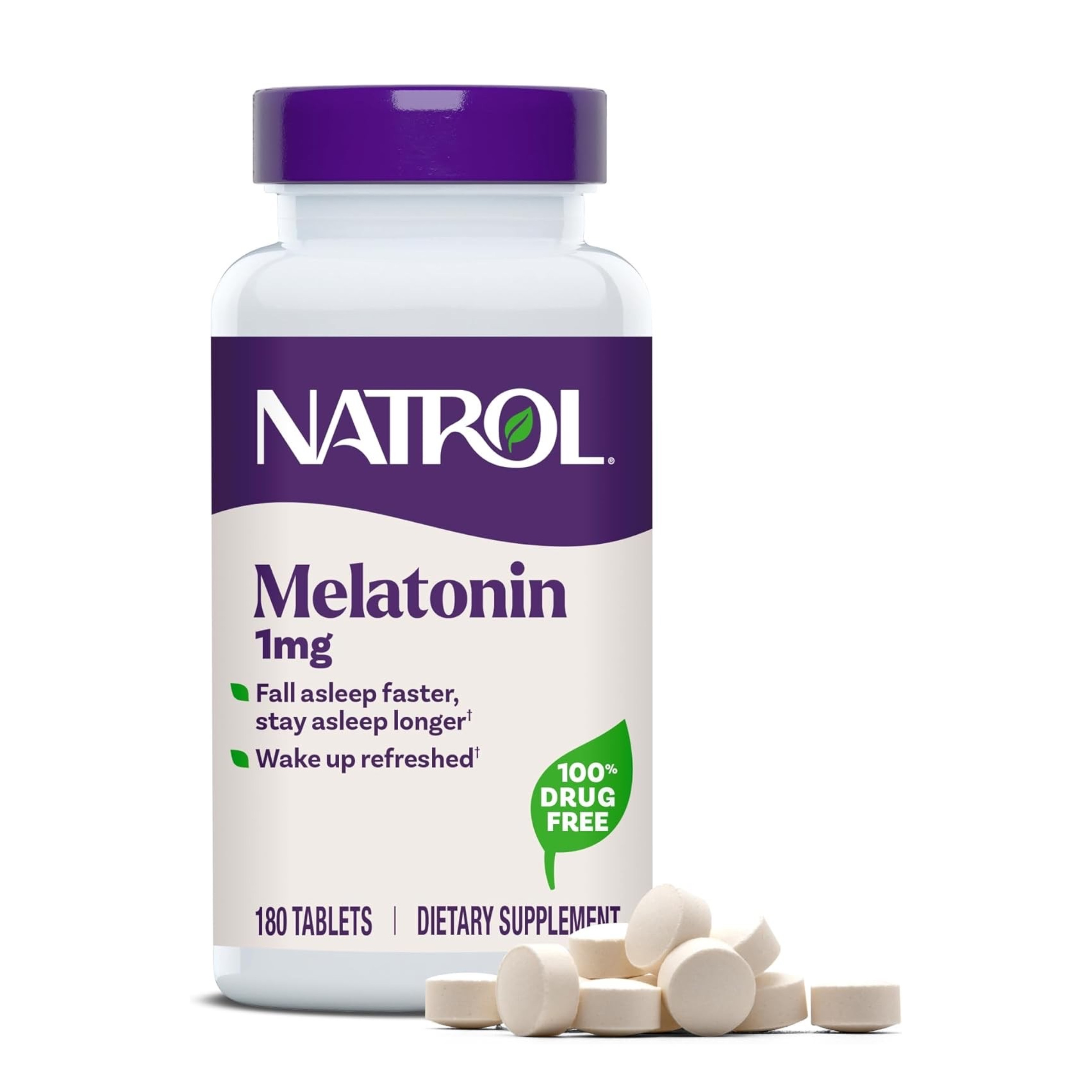 วิตามินเสริมการนอนหลับสำหรับผู้ใหญ่ NATROL Sleep Melatonin 1mg (180 Tablets)