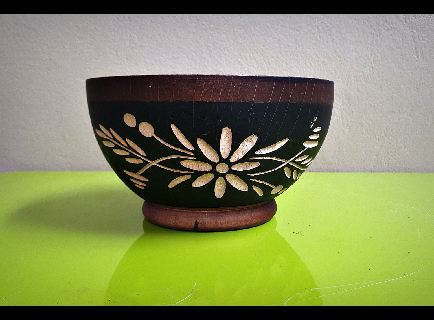 ถ้วย ชาม ไม้มะม่วง สีน้ำตามเข้ม สลักลาย (ขายปลีก ขายส่ง)