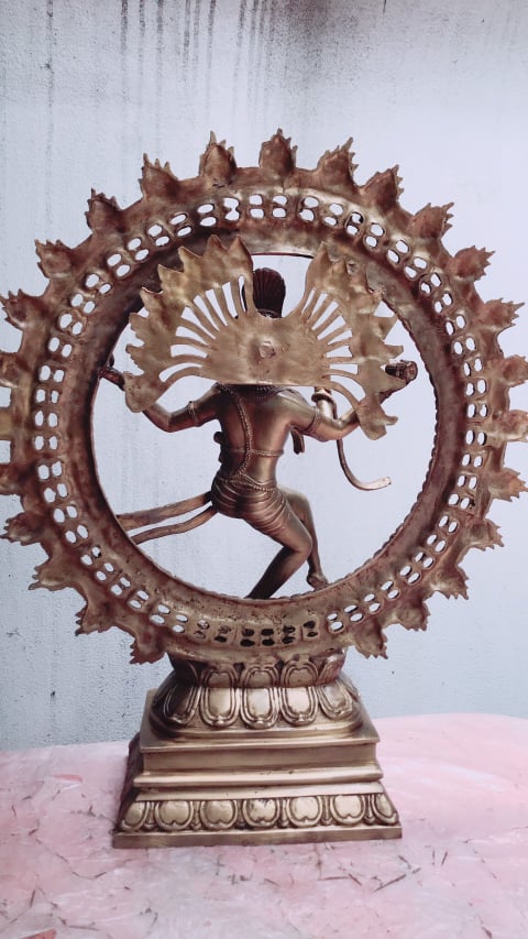 รูปหล่อ พระศิวะนาฏราช เนื้อโลหะทองเหลือง (ขนาด ฐาน7นิ้ว สูง17นิ้ว)