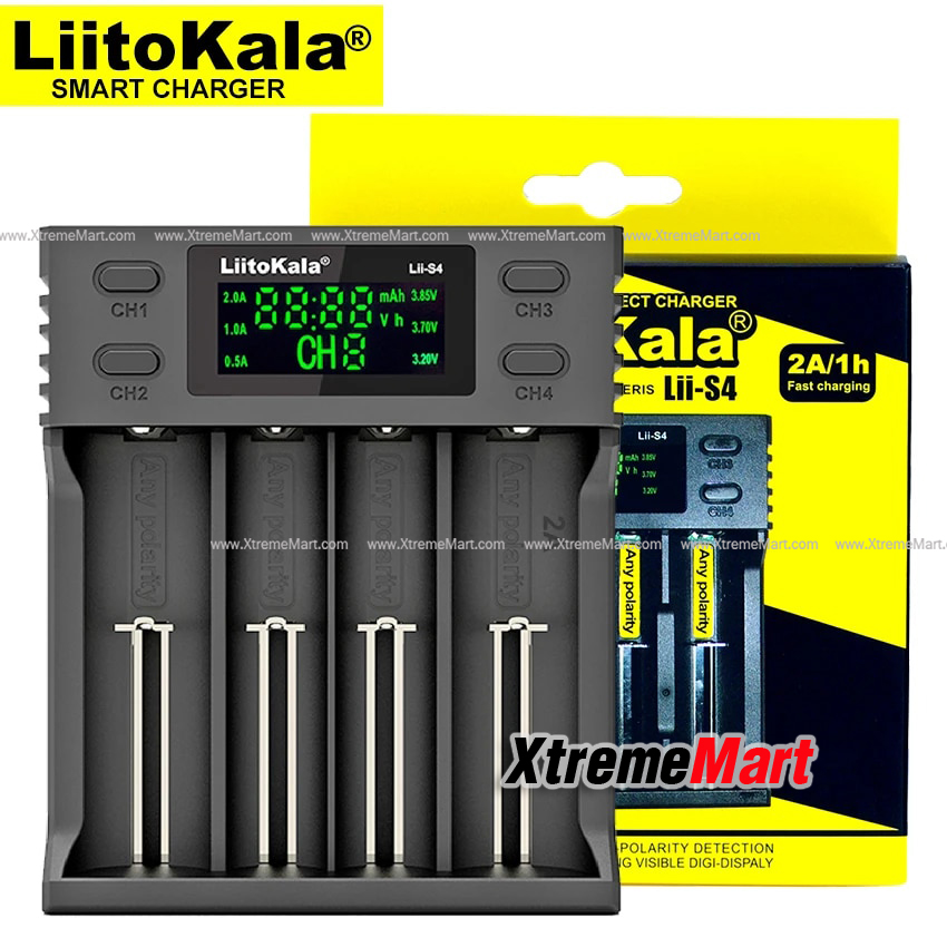 เครื่องชาร์จ LiitoKala Lii-S4 Micro USB 1 รางชาร์จ สำหรับแบต 14500 18650 26650 AA AAA กระแสชาร์จ 500/1000mA (เฉพาะเครื่องชาร์จ)