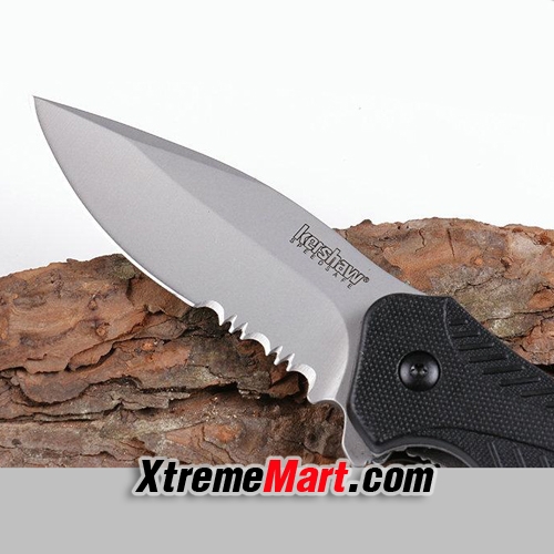 มีดพับ Kershaw 1605 Stainless Steel Survival Folding Knife (ใบเงิน กึ่งหยัก)