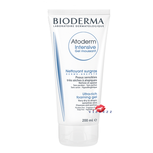 Bioderma Atoderm Intensive Gel Moussant 200mL เจลทำความสะอาดคืนความชุ่มชื้น และบรรเทาอาการระคายเคืองพร้อมปกป้องผิวจากภาวะผิวแห้งคัน
