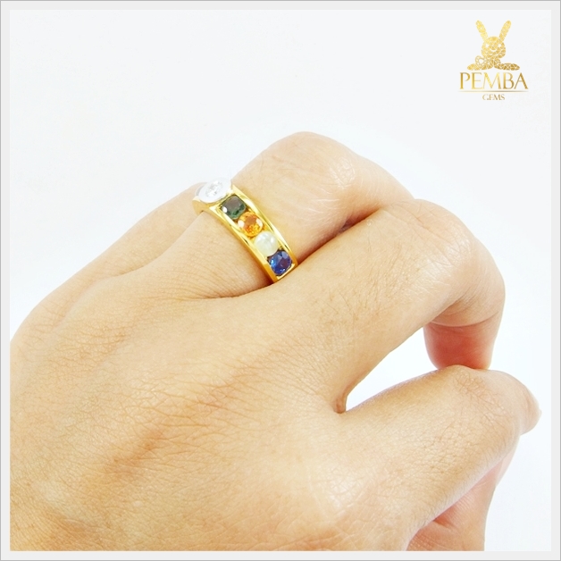 แหวนทองนพเก้าแท้ เพชรแท้ ตามตำราโบราณ (สามารถสั่งทำได้ค่ะ)