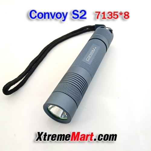 Convoy S2 หลอด XP-L HI-V2-1A 6500K TITANIUM GREY 7135x8 Driver Memory Function