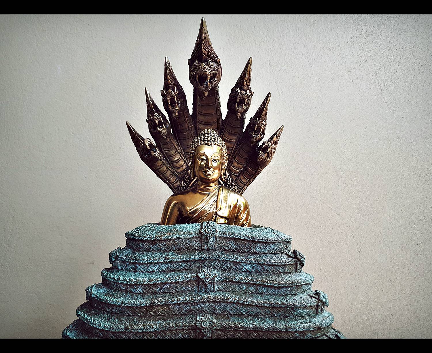 รูปหล่อ พระพุทธเจ้า ปางพระนาคปรก (พญานาค7หัว) เนื้อทองเหลือง ปี2562 (พระหน้าตัก5นิ้ว ฐาน7นิ้ว สูง8นิ้ว) #รับประกันแท้