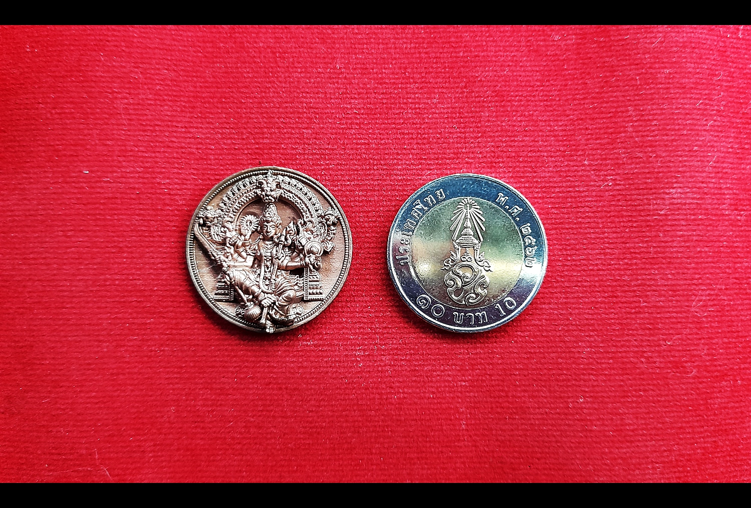 เหรียญพระแม่อุมาเทวี เนื้อทองแดง(ขนาด2.5ซม) วัดแขก ปี2562 (เข้าพิธีปลุกเสกแล้วสายแขก)