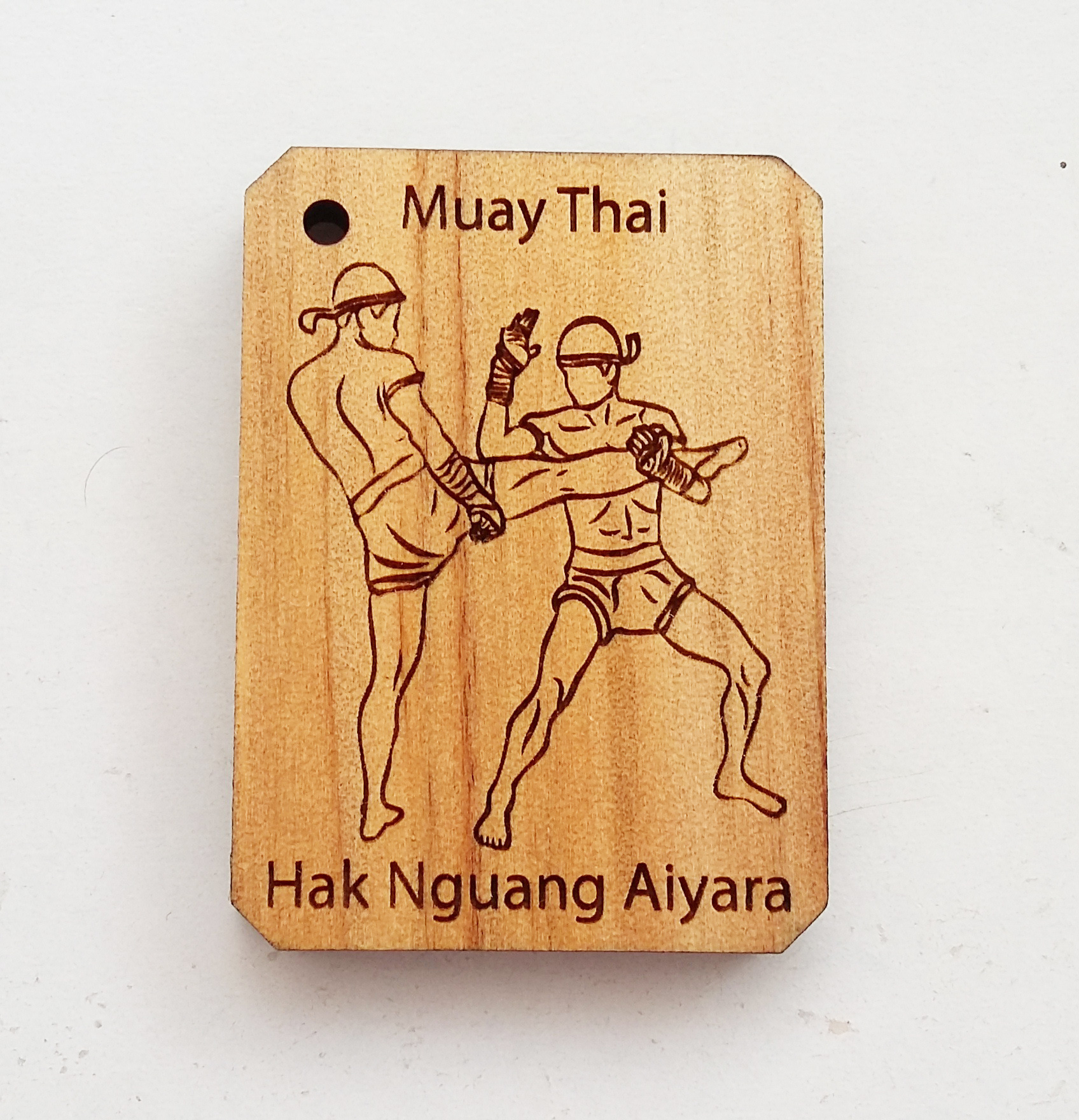 พวงกุญแจไม้แกะสลัก แม่ไม้มวยไทย-หักงวงไอยรา