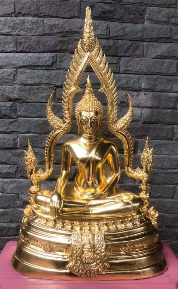 รูปหล่อ พระพุทธชินราช วัดเบญจมบพิตร เนื้อโลหะ ปิดทองคำแท้ (สร้างประมาณ ปี2560) - (หน้าตัก9นิ้ว สูง20นิ้ว)