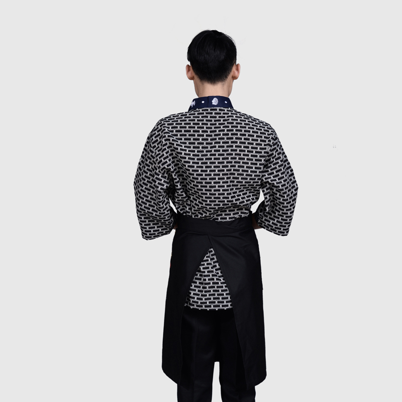 เสื้อพ่อครัวไตร์ญี่ปุ่น สำหรับห้องอาหารญี่ปุ่นเกาหลี เสื้อพนักงานต้อนรับ G6607006 สีภาพ S-2XL