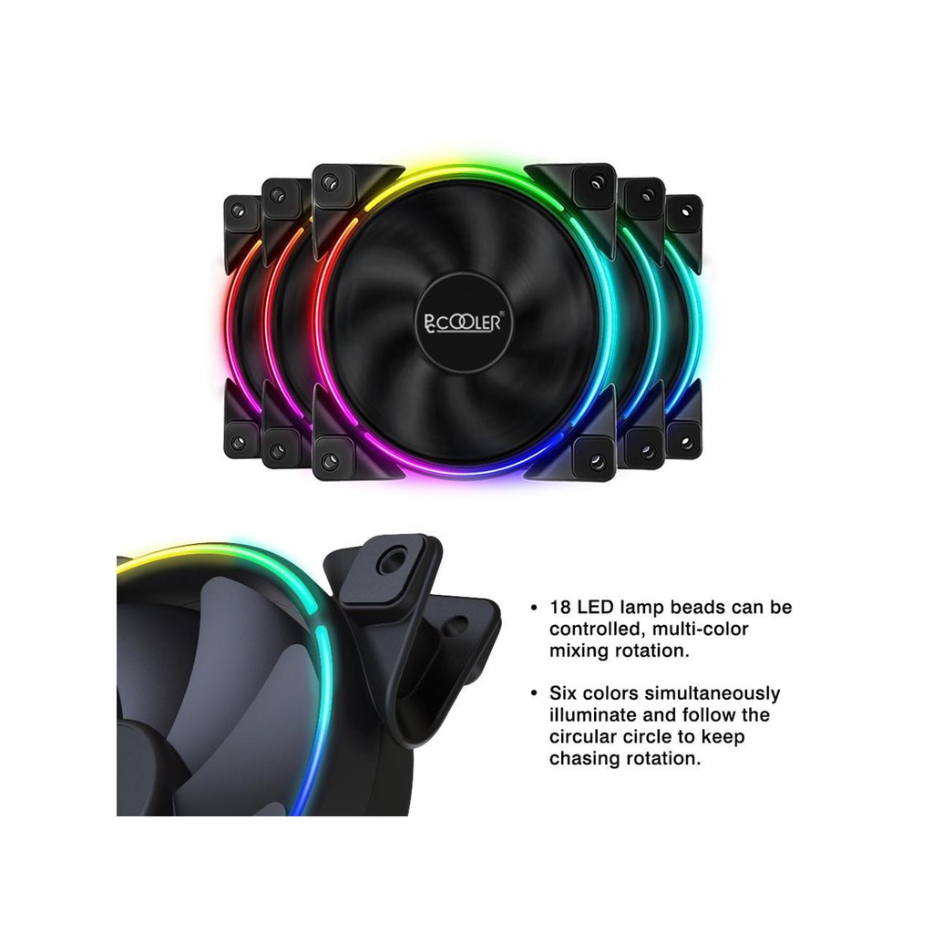PcCooler CORONA FRGB 120mm PWM Fan Case ARGB - Double-sided with controller ใช้แทน MF120 Halo #Pc cooler