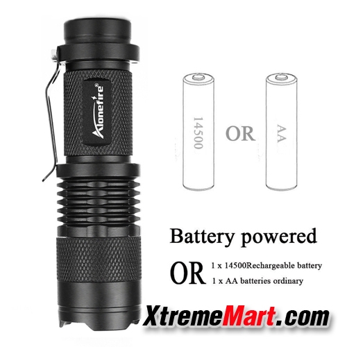 ไฟฉาย mini UV Alonefire รุ่น SK68 UV 395nm flashlight ซูมได้