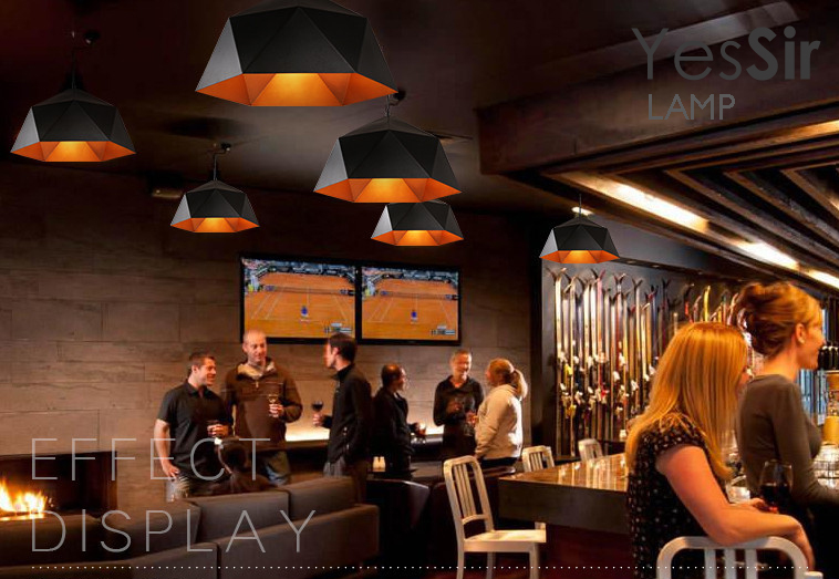 โคมไฟห้อยเพดานทรงเรขาคณิต