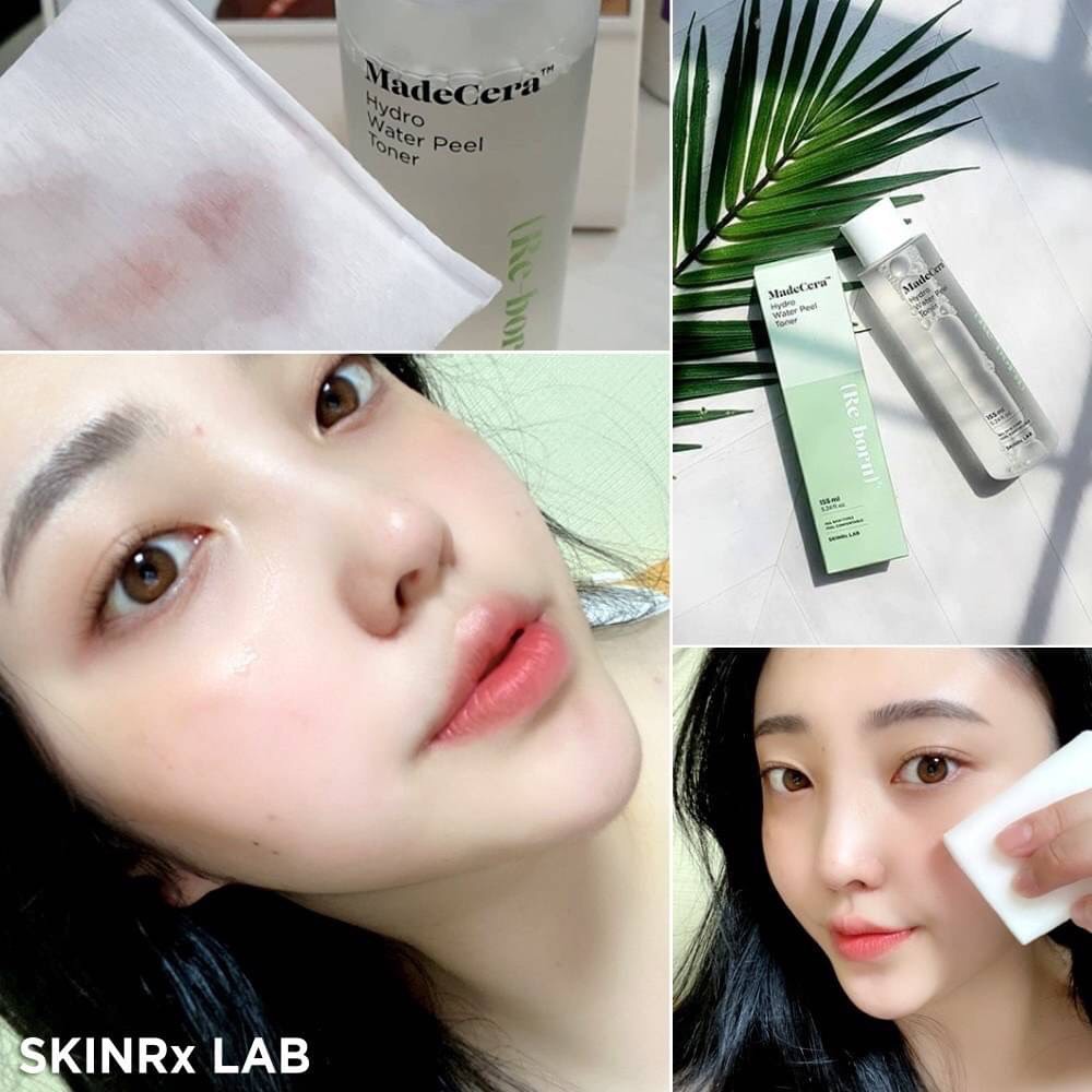 Skinrx MadeCera Hydro Water Peel Toner 155mL โทนเนอร์หน้าเงา Re-born ตัวใหม่ล่าสุดสำหรับผู้มีปัญหา หน้ามัน รูขุมขนกว้าง ผิวลอกเป็นขุย ขาดความชุ่มชื้นใต้ผิว
