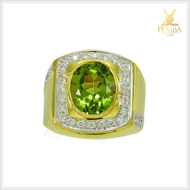 แหวนเพริดอต ทองแท้ เพชรแท้ เสริมอำนาจบารมี(สอบถามราคาได้ค่ะ)