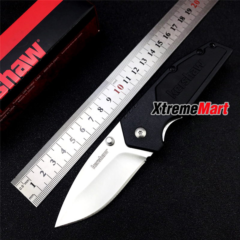 มีดพับ Kershaw 1446 Stainless Steel Survival Folding Knife (ใบเงิน ด้ามดำ)