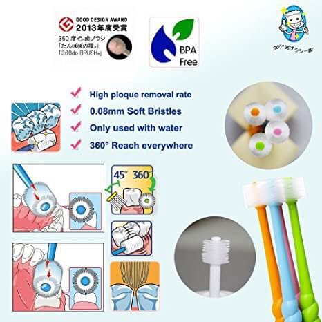 แปรงสีฟัน 360 องศาสำหรับเด็ก STB Higuchi รุ่น Tampopo 360do Brush (Kids)