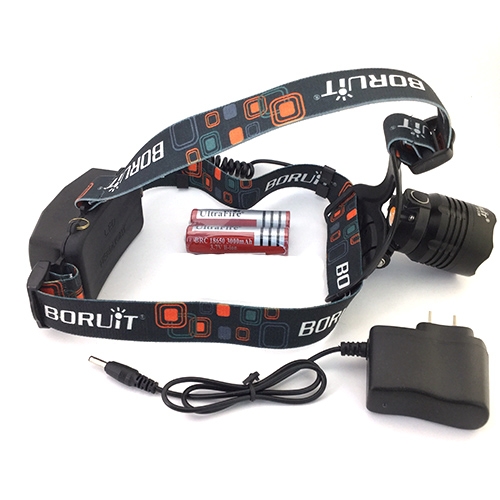 ไฟฉายคาดหัว Boruit RJ-2158 CREE LED XM-L2 ใส่แบตเตอรี่ 18650x2 Hight Power Headlamp ชาร์จกับ USB ได้
