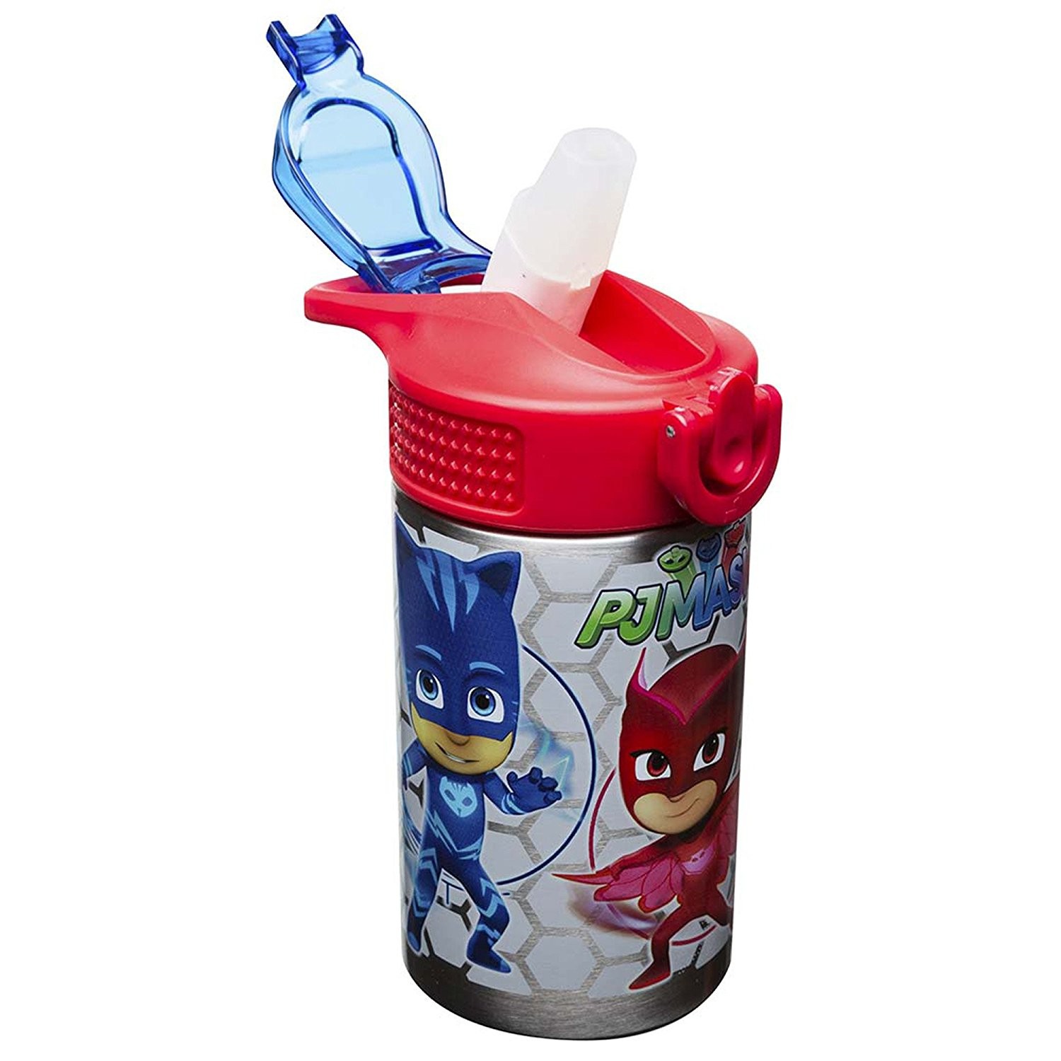 กระติกน้ำสเตนเลสพร้อมหลอดดื่ม Zak! PJ Masks Stainless Steel Reusable Water Bottle