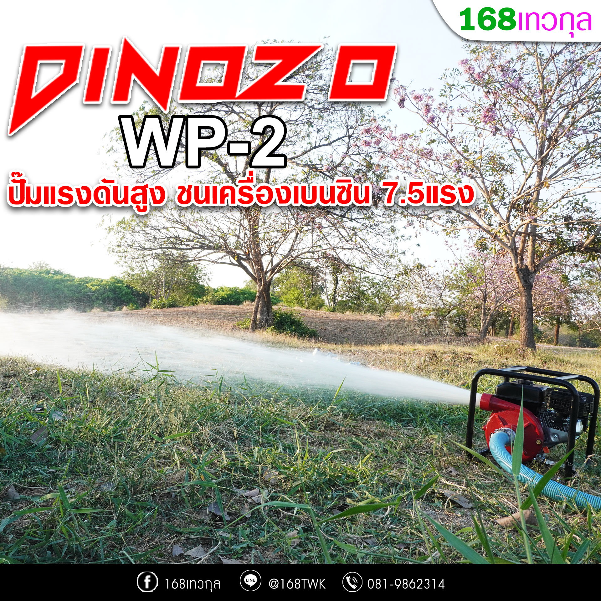 เครื่องสูบน้ำแรงดันสูง DINOZO รุ่นWP-2