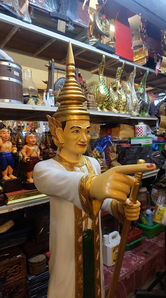 รูปหล่อ รูปปั้น เทพทันใจ นัตโบโบยี แกะสลักจากไม้สัก (สูง1.5เมตร)