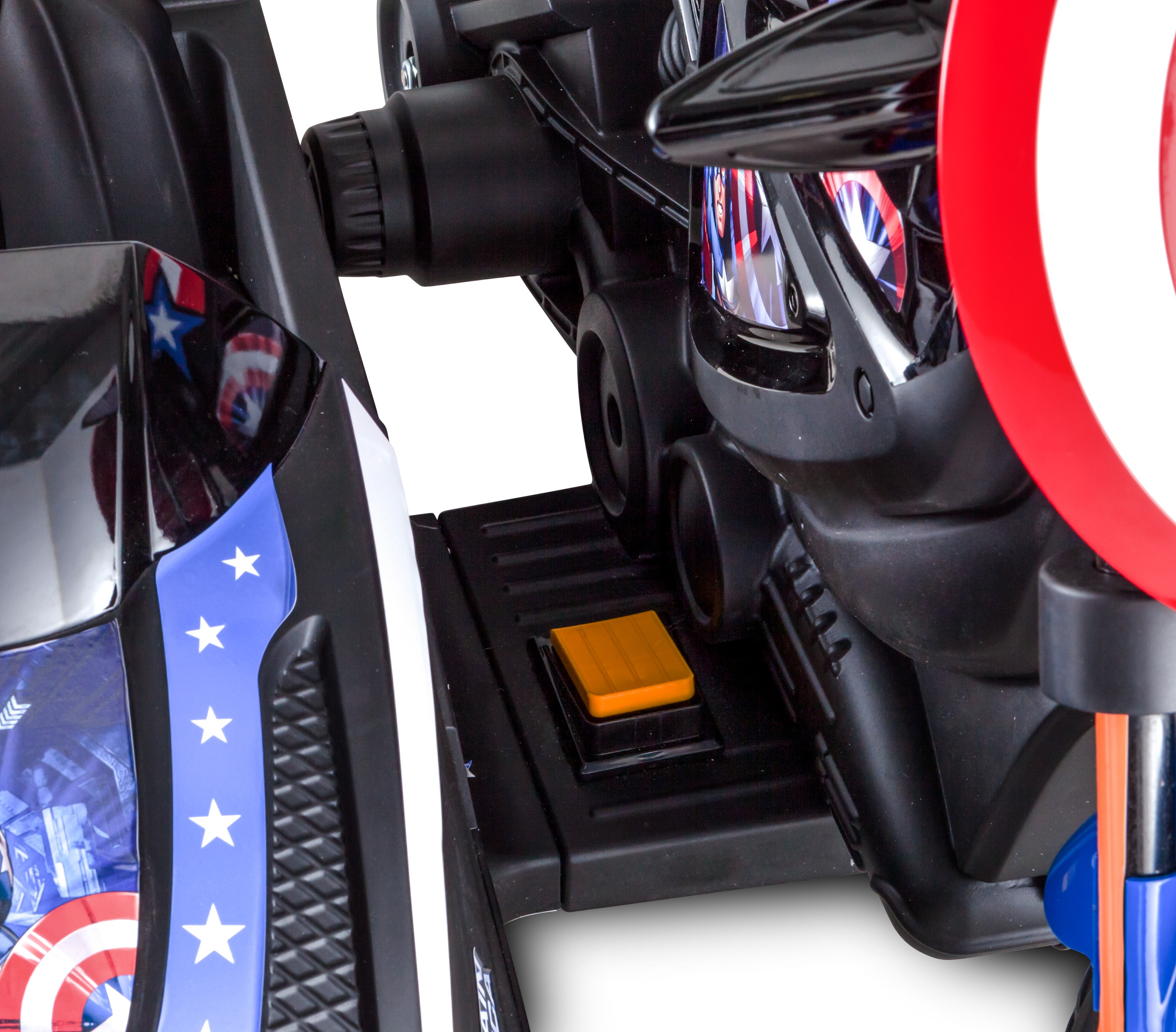 รถมอเตอร์ไซค์แบตเตอรี่พร้อมรถพ่วงข้าง Kid Trax Marvel Captain America Motorcycle & Side Car