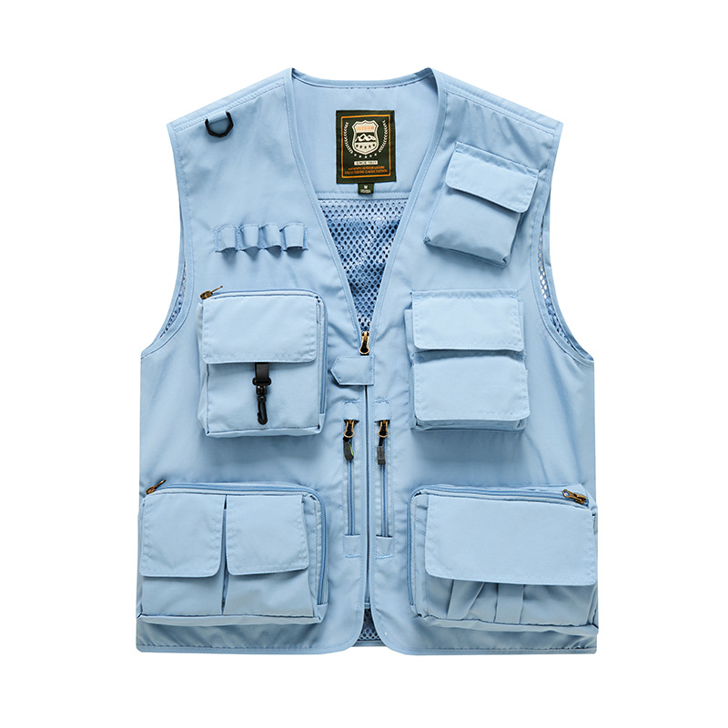 เสื้อกั๊กพิมพ์ลายหลายกระเป๋าสำหรับผู้ชายไซส์ใหญ่ในช่วงฤดูร้อนใหม่สำหรับผู้ชายและผู้หญิง เสื้อกั๊กถ่ายภาพกลางแจ้ง เสื้อกั๊กปีนเขา N6811003 สีภาพ S-6XL