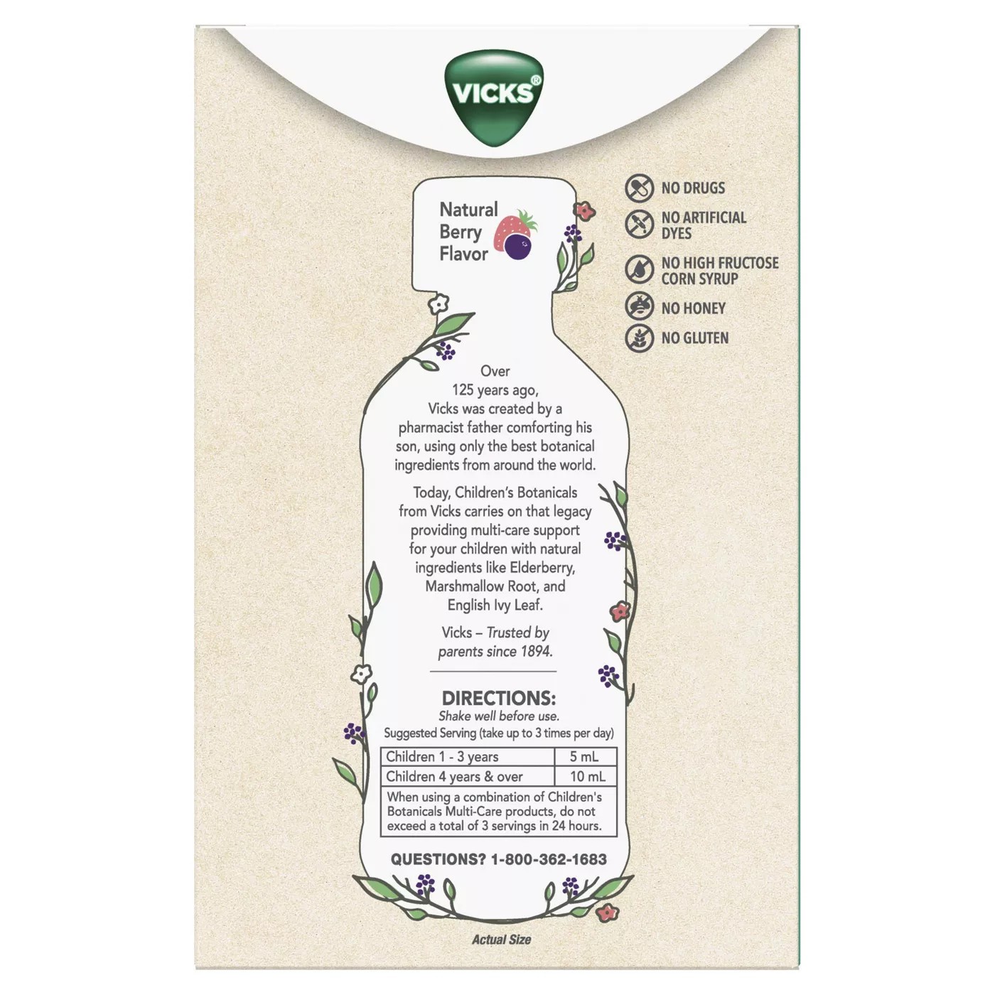 วิตามินบรรเทาอาการไอและน้ำมูกไหลสำหรับเด็ก Vicks Children's Botanicals Multi-Care & Multi-Care Night Combo