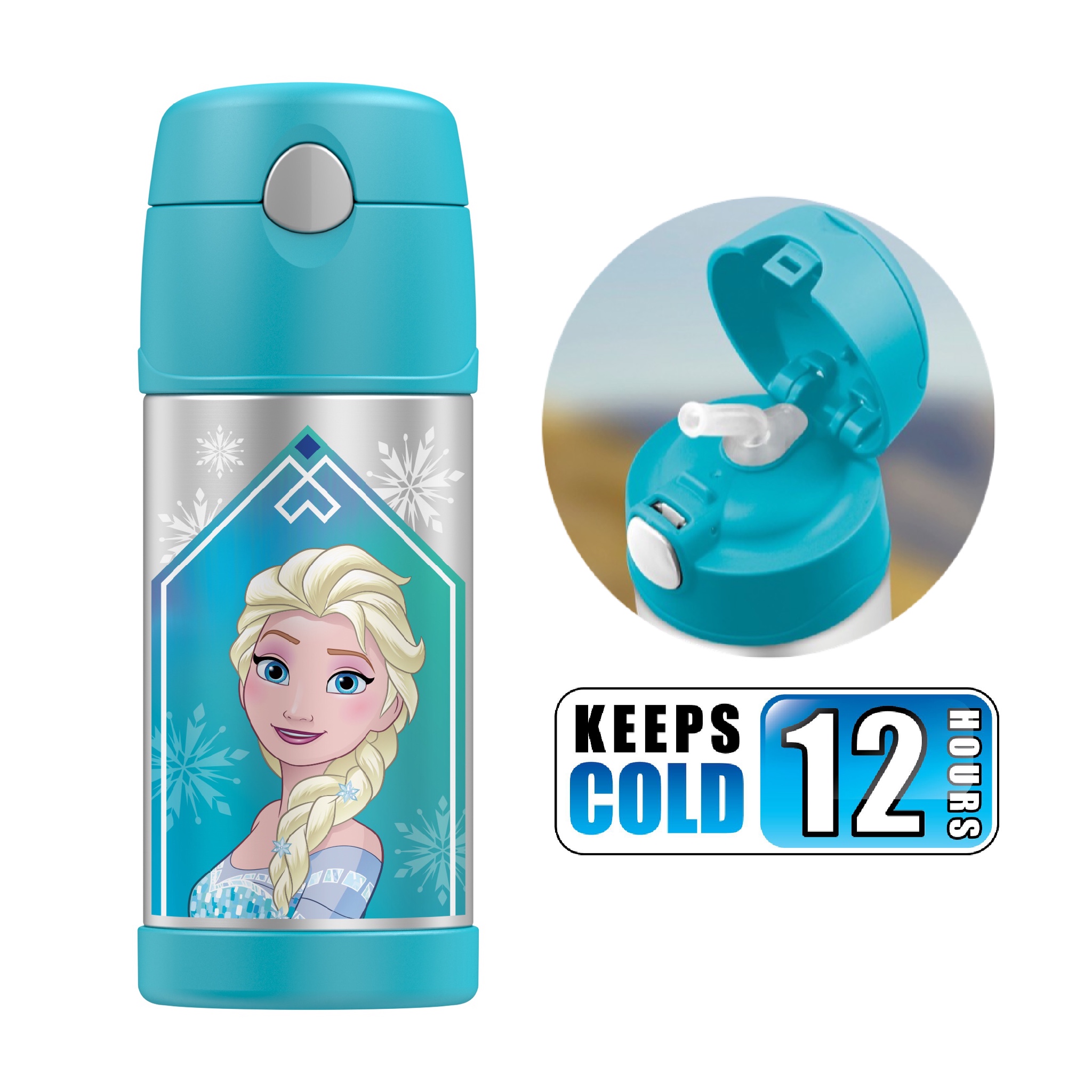 กระติกน้ำสเตนเลสรักษาอุณหภูมิ Thermos FUNtainer Vacuum Insulated Stainless Steel Bottle 12OZ (Frozen Aqua)