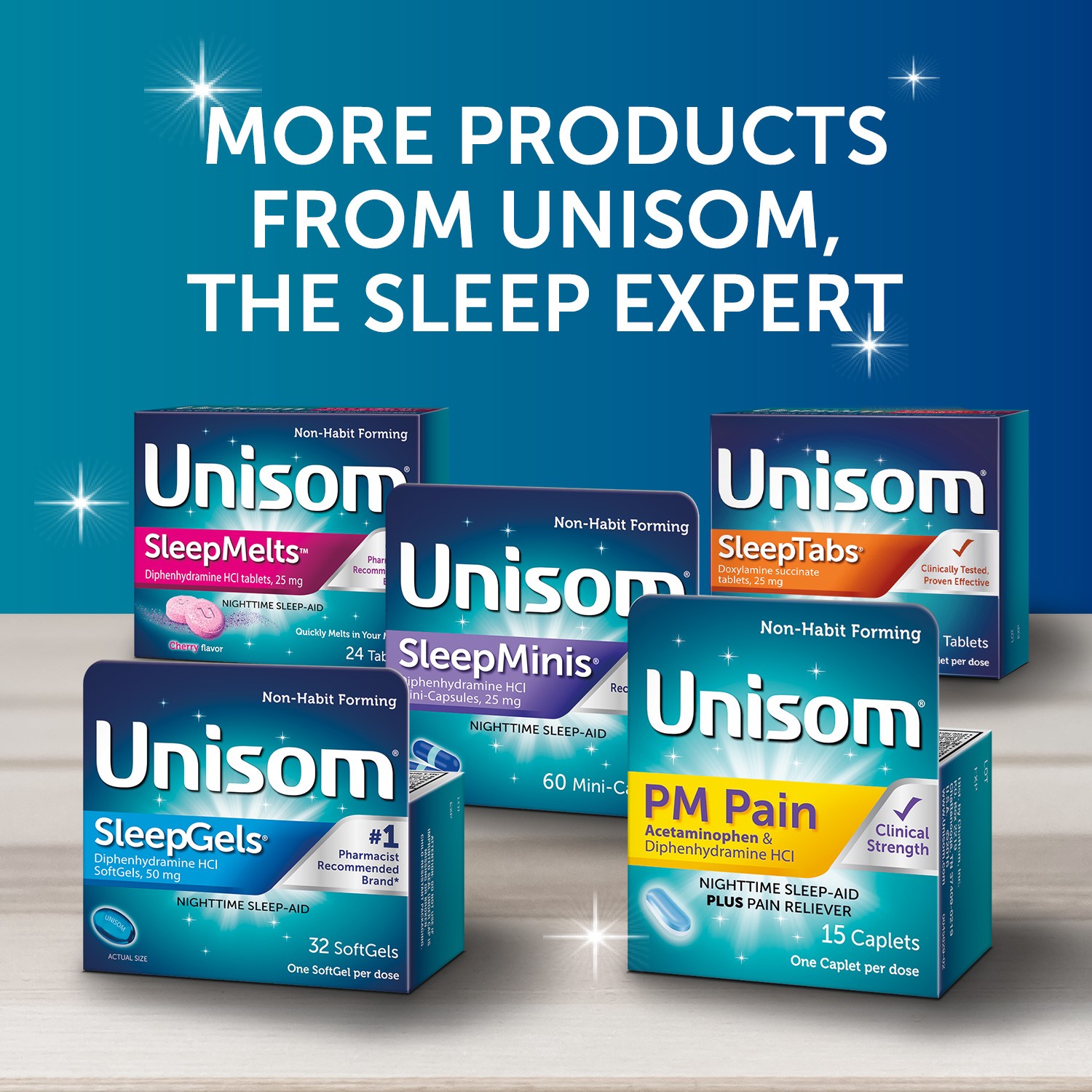 วิตามินเสริมการนอนหลับสำหรับเด็กโตและผู้ใหญ่ Unisom SleepGels (100 SoftGels)