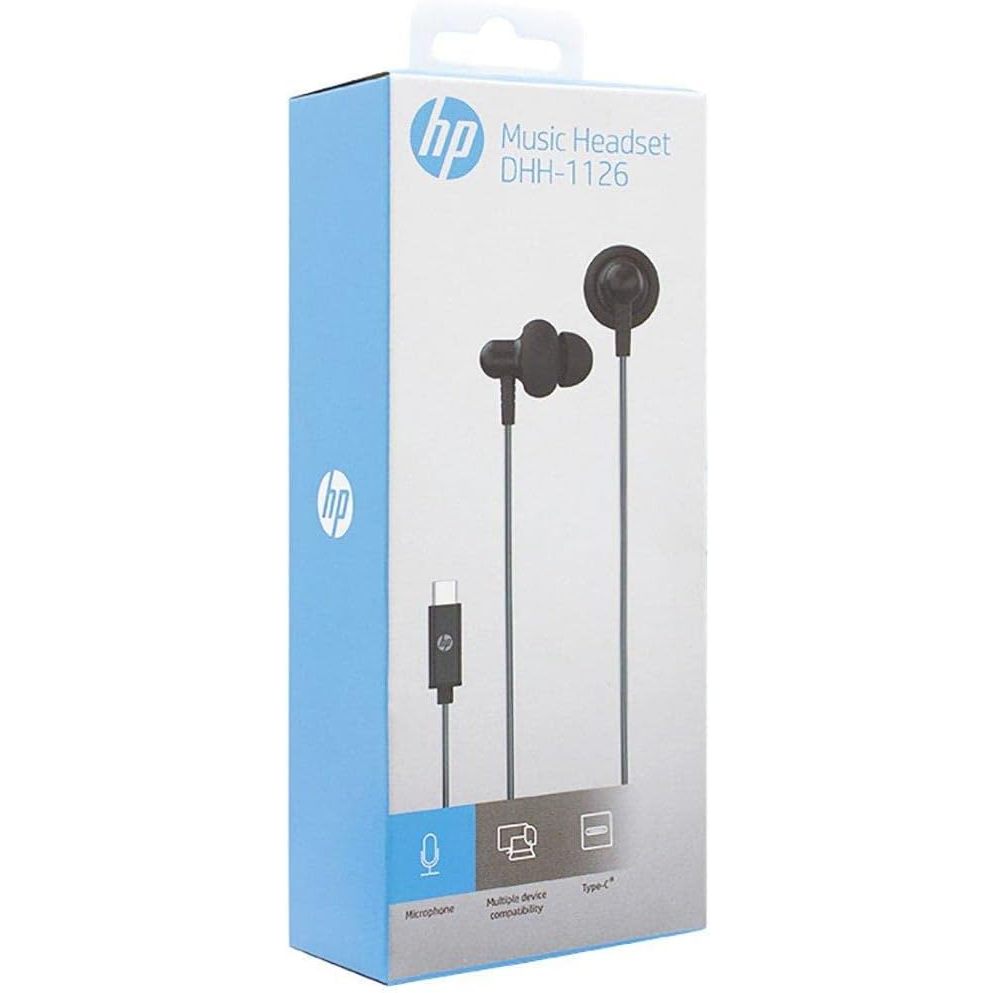 HP in-Ear Earbud Headphones, Black (DHH-1126) Wired type C earphone