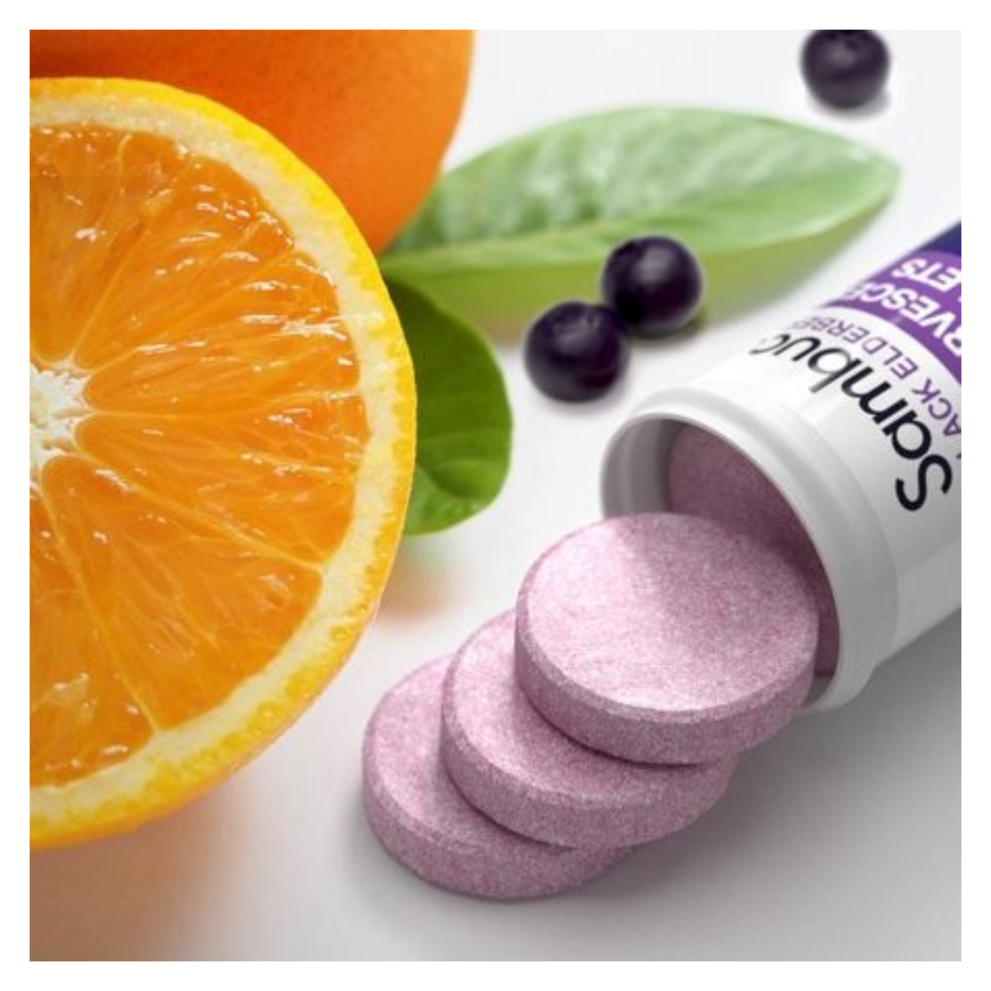 วิตามินเสริมภูมิคุ้มกันชนิดเม็ดละลายน้ำ Sambucol Black Elderberry Effervescent Tablets + Vitamin C & Zinc