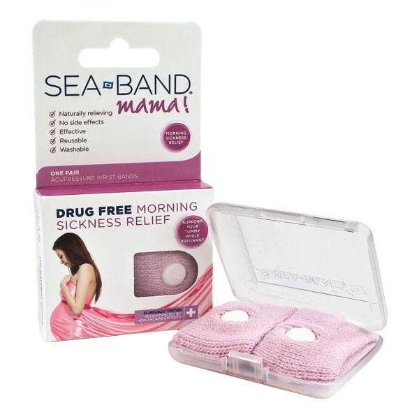 สายรัดข้อมือบรรเทาอาการคลื่นไส้อาเจียนสำหรับคุณแม่ตั้งครรภ์ SEA-BAND Mama! Nausea Relief Comforting Acupressure Bands