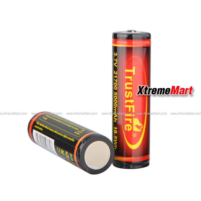 แบตเตอรี่ชาร์จ Trustfire 21700 5000mAh 3.7 V (แท้) Protected Rechargeable Li-ion Battery (ก้อนละ)