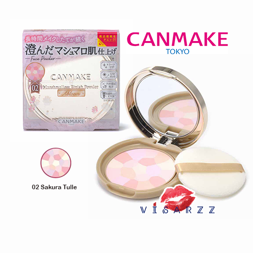 (ตลับจริง #02) Canmake Marshmellow Finish Powder SPF19 PA++ แคนเมก แป้งเรนโบว์ แป้งรังผึ้งหน้าไบร์ท คุมมัน ไม่เป็นคราบ บางเบาสบาย