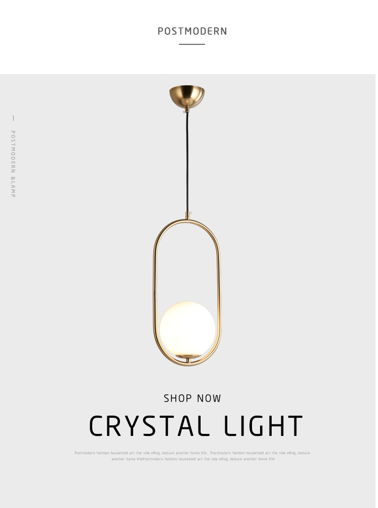 โคมไฟแขวนเพดานสไตล์โมเดิร์นโป๊ะแก้วกลมสีขาวขุ่นโครงสีทอง [G-10098]