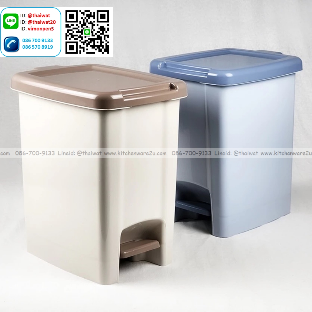 P13513 ถังขยะเหยียบเหลี่ยม 13.5 ลิตร (23.2*30.5*35.9 cm) รุ่นประหยัด No.290 (ราคาขายส่งต่อ 12 ใบ :เฉลี่ย 90 บต่อใบ)